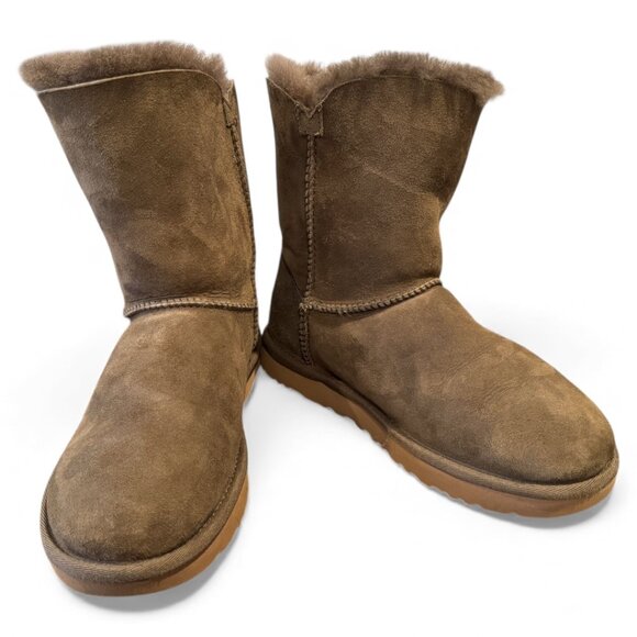 UGG Bailey Button Shearling Boots – Dry Leaf Brown – Women’s Size 8 Fur lined - Picture 2 of 10